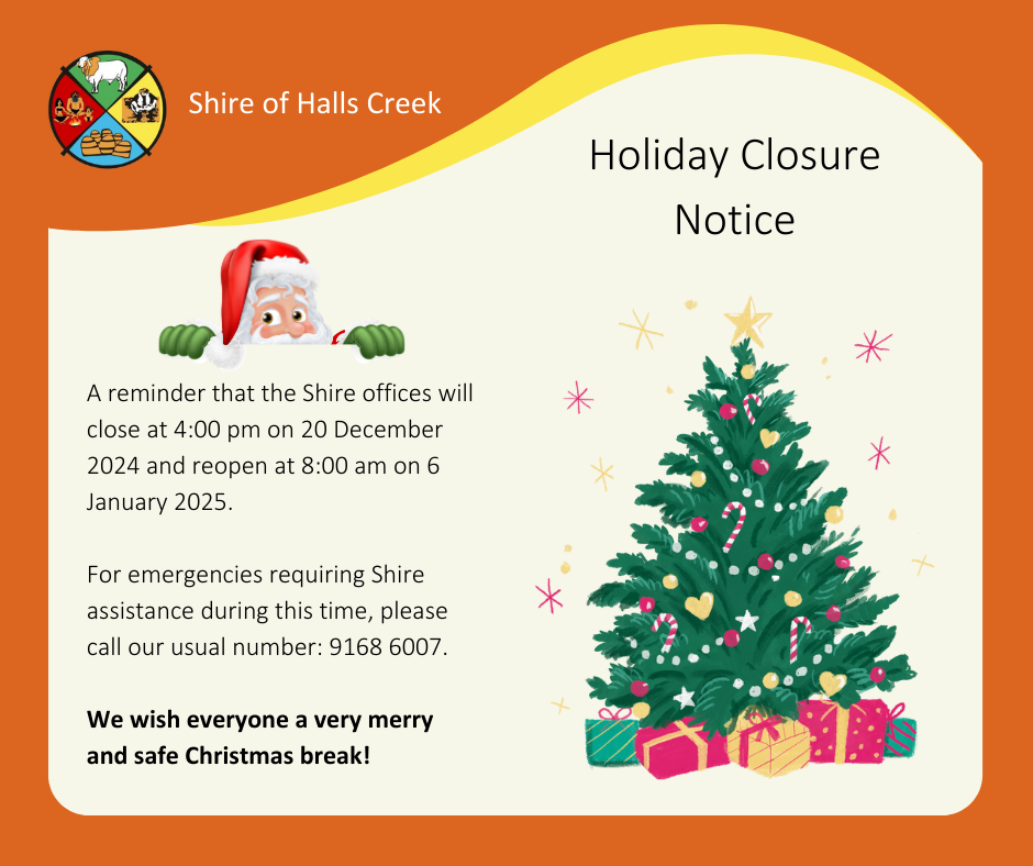 Shire Office Holiday Closure Notice