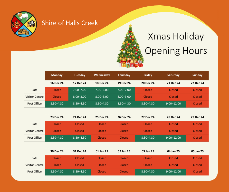 Xmas Holiday Opening Hours